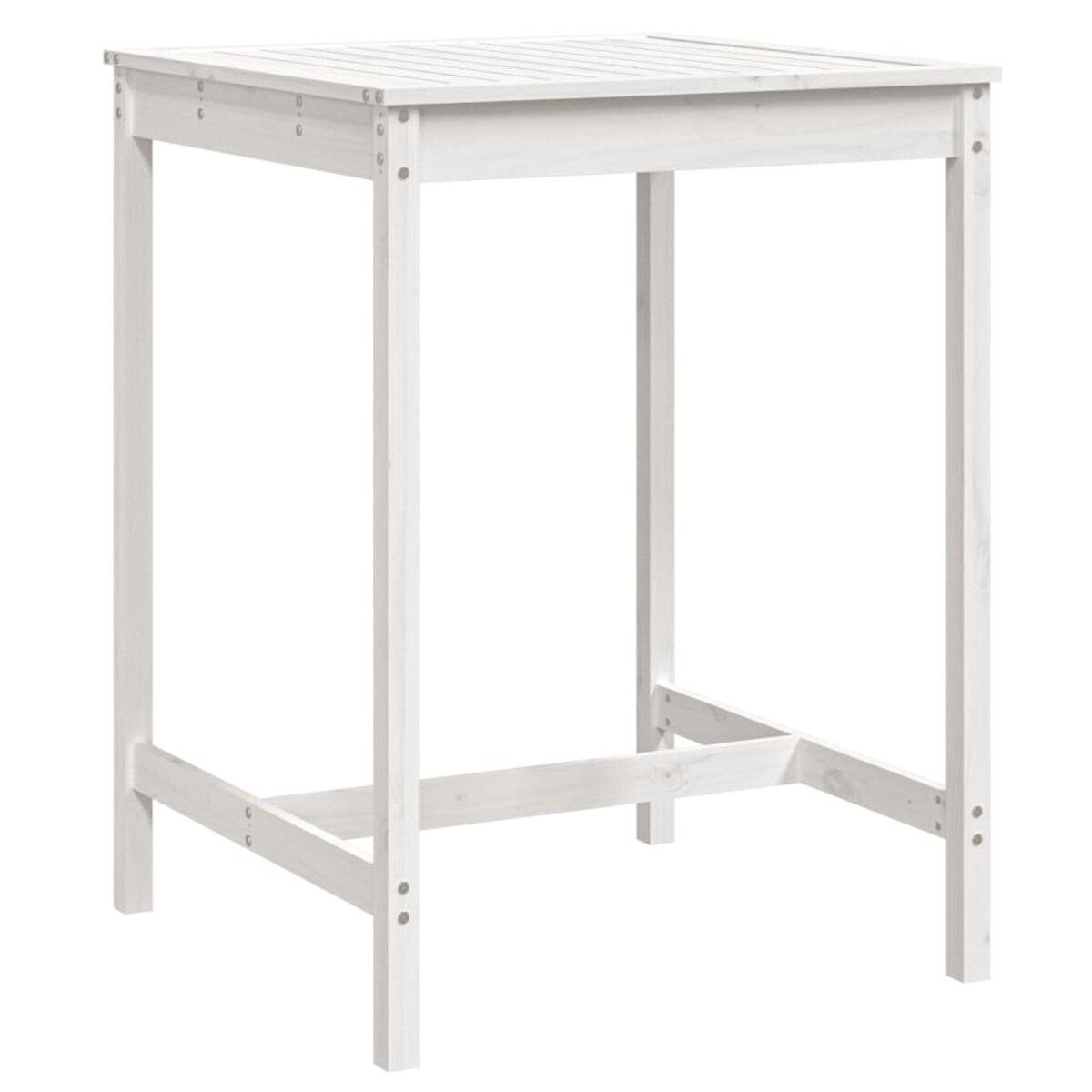 vidaXL Stolik ogrodowy, biały, 82,5x82,5x110 cm, lite drewno sosnowe