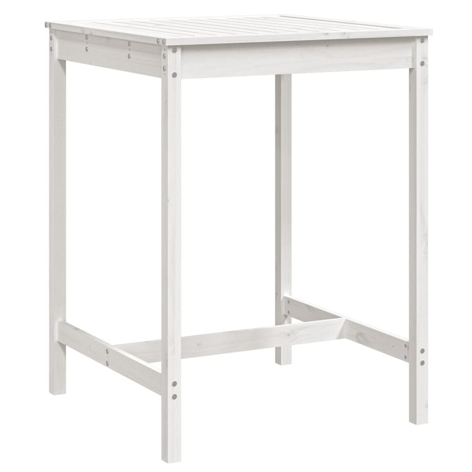 vidaXL Stolik ogrodowy, biały, 82,5x82,5x110 cm, lite drewno sosnowe