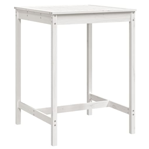 vidaXL Stolik ogrodowy, biały, 82,5x82,5x110 cm, lite drewno sosnowe