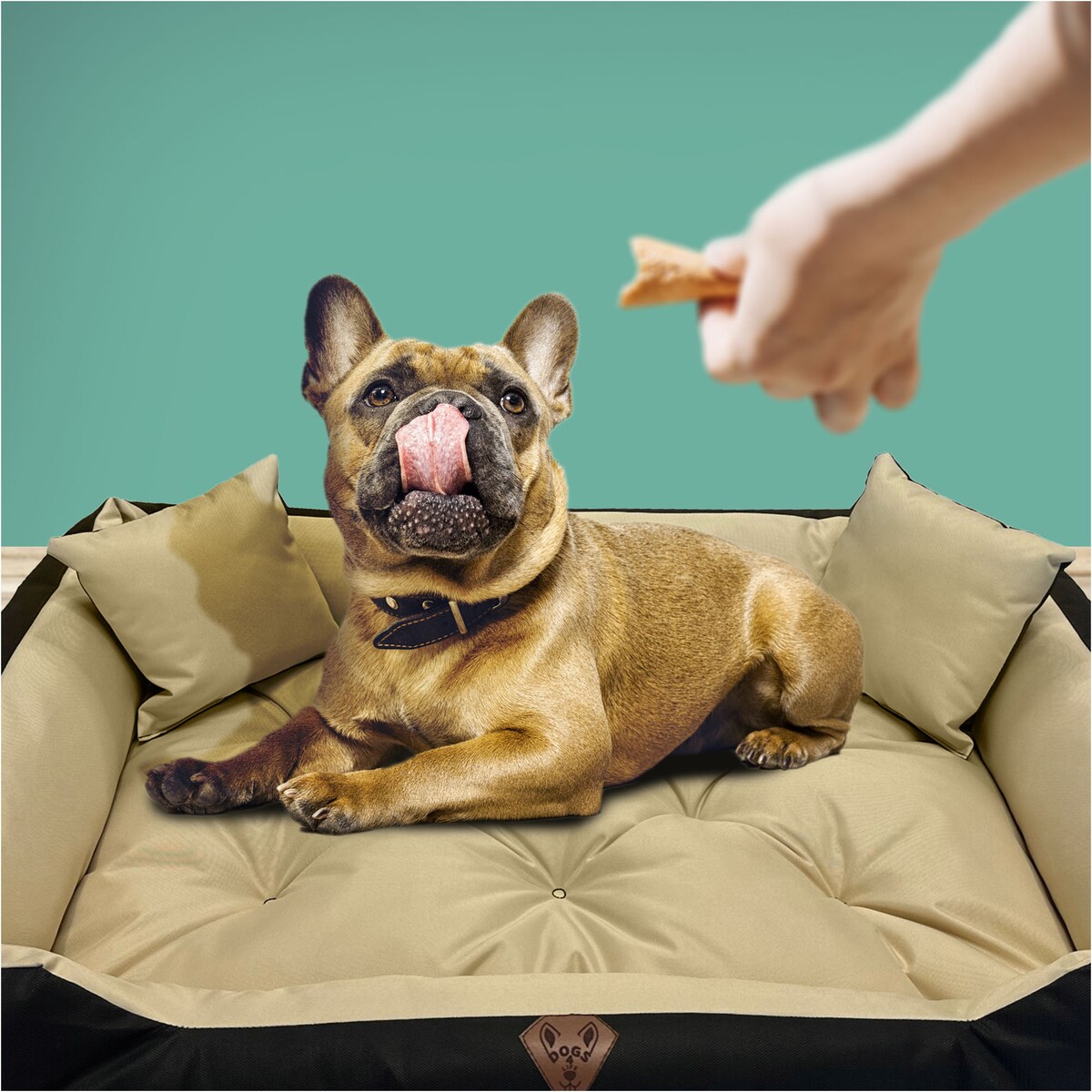 Legowisko Dla Psa Kanapa Posłanie 100X75 Cm Wodoodporne Poduszki Pikowane Beżowe