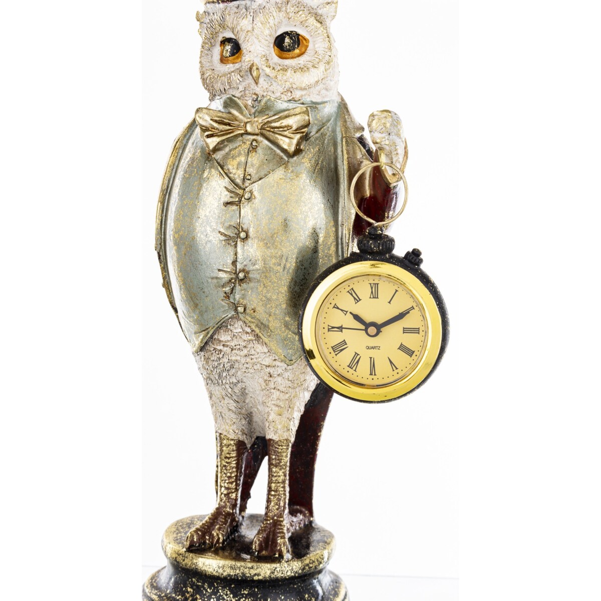 Dekoracja - figurka 28x12x10 cm SOWA-2 z zegarkiem