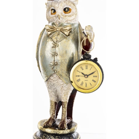 Dekoracja - figurka 28x12x10 cm SOWA-2 z zegarkiem