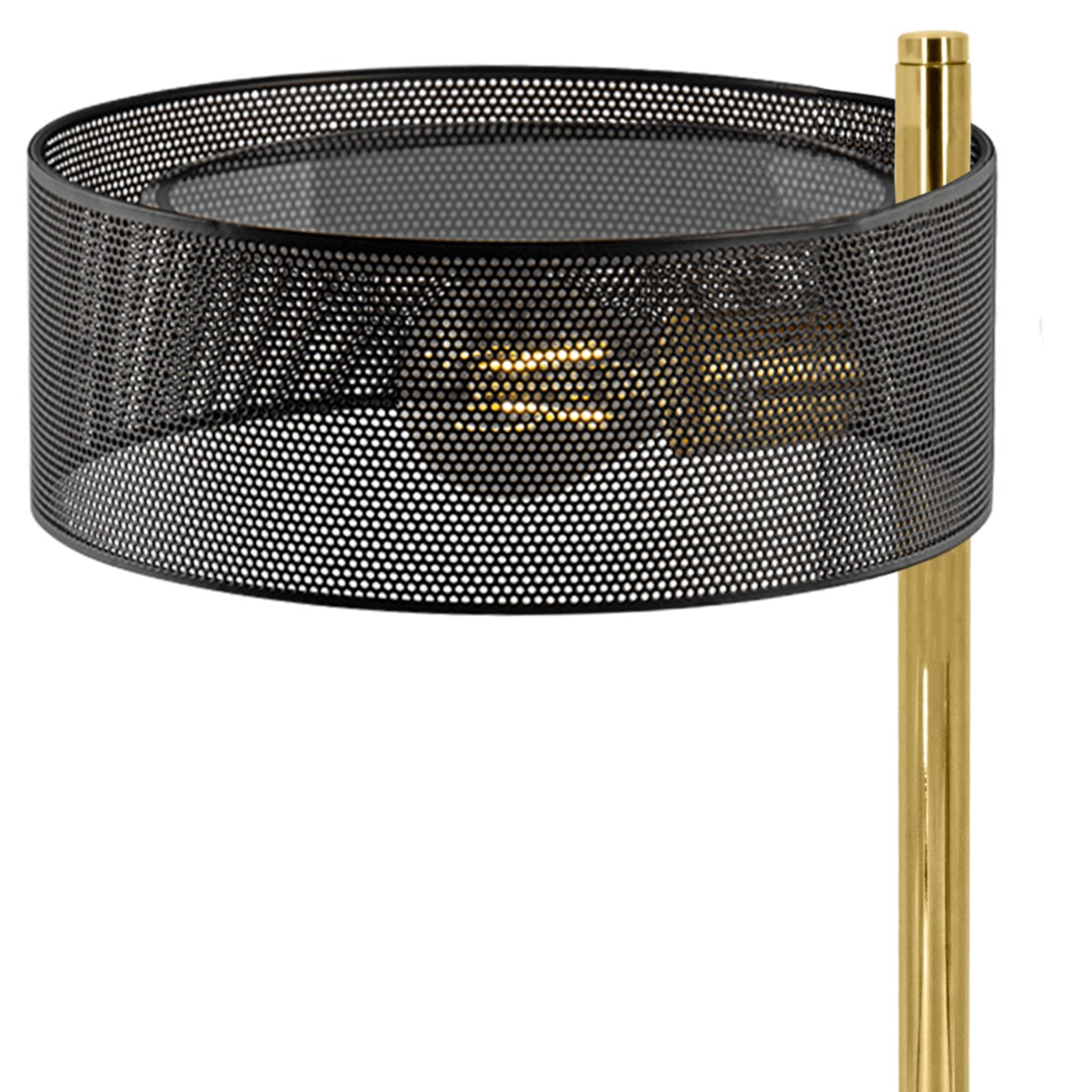 Ażurowa LAMPA stołowa DRS8006/1D TR NET MDECO stojąca LAMPKA biurkowa do gabinetu złota czarna