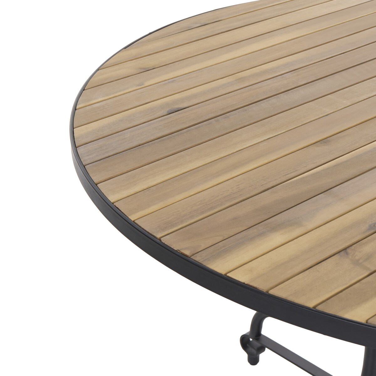 Stół ogrodowy LASCARI 120 cm 120 cm Drewno akacjowe Jasnobrązowy
