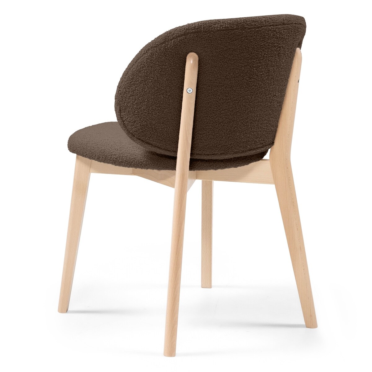 Krzesło SELMA -VII brązowe/buk/boucle 79x48x48 cm