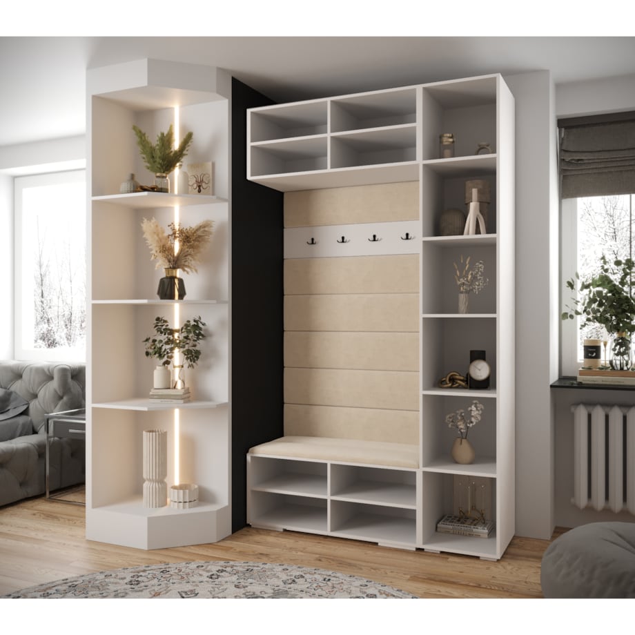 Garderoba do przedpokoju INOVA 3 Z20 biały+czarny+manila16