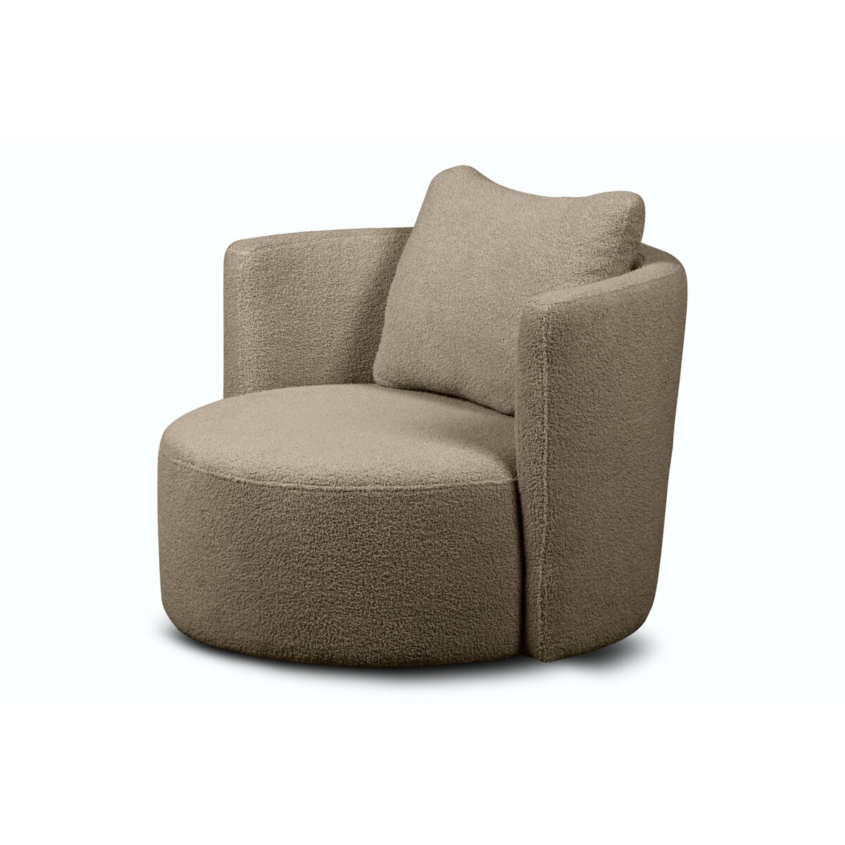 KONSIMO RAGGI Fotel obrotowy baranek ciemnobeżowy