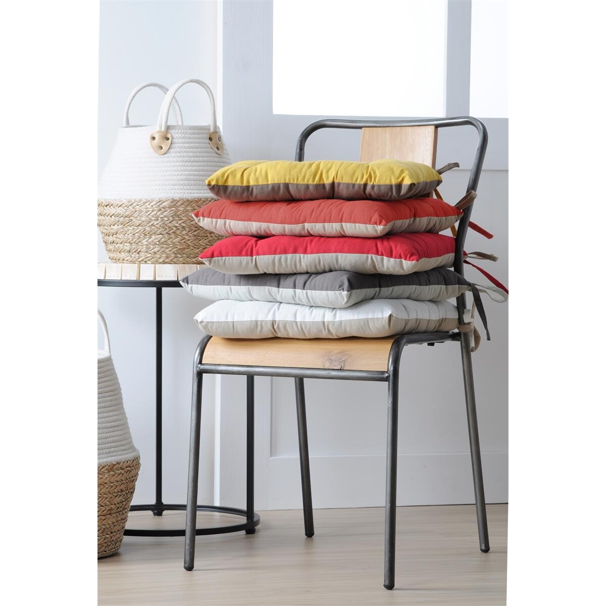 Poduszka na krzesło wiązana DUO, 100% bawełny, 40 x 40 cm