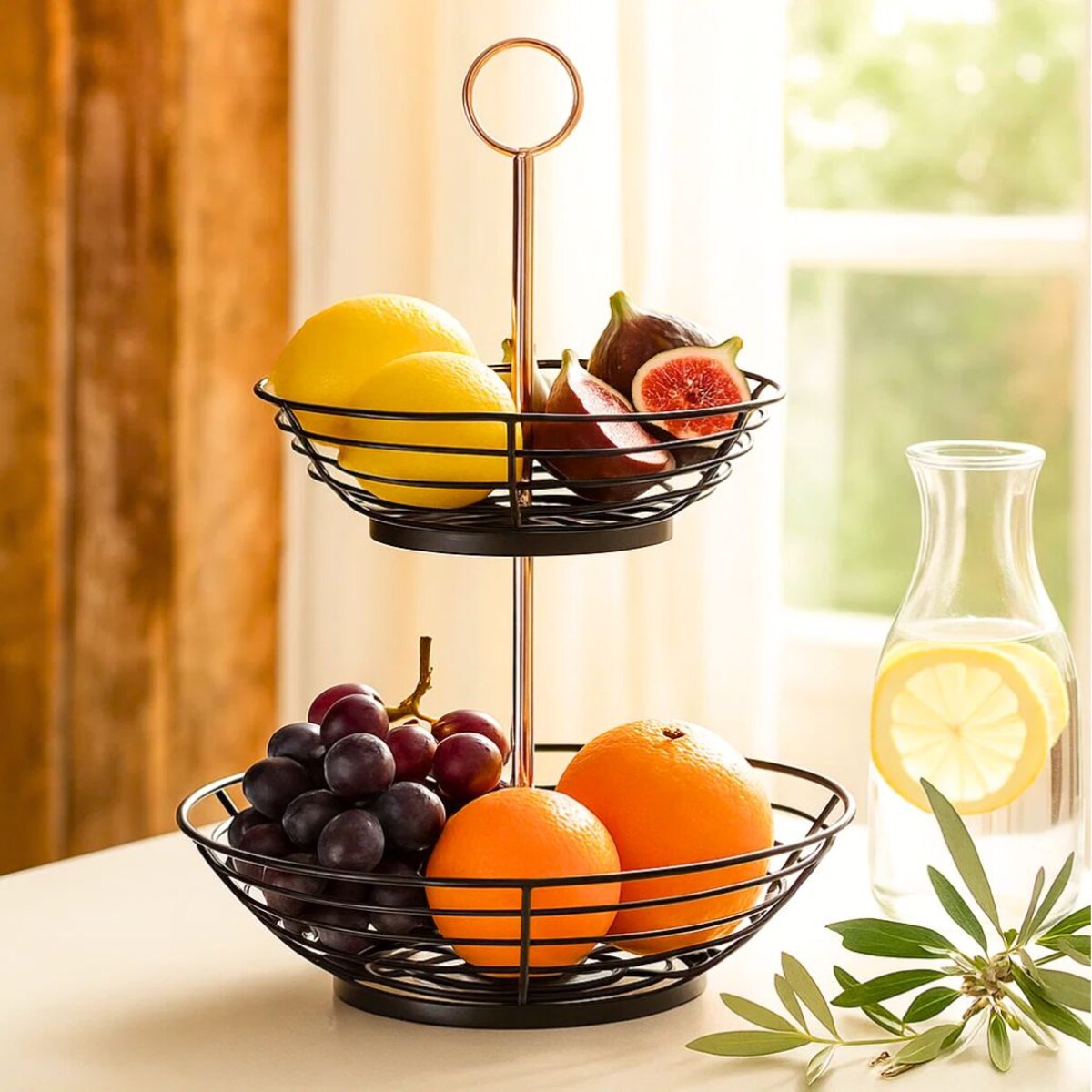 Dwupoziomowa patera na owoce, metal