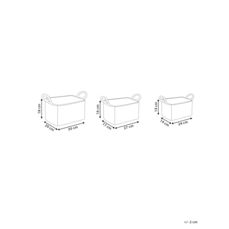 Zestaw 3 koszy z trawy morskiej jasny HOIAN