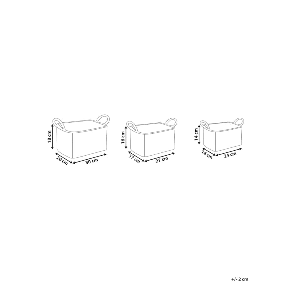 Zestaw 3 koszy z trawy morskiej jasny HOIAN