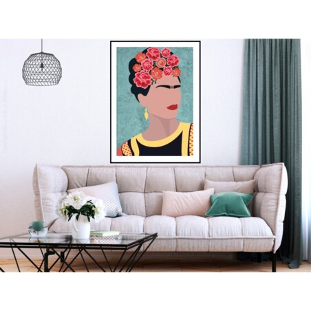 Poster Story, Plakat, Obraz - Kwiatowy Portret Frida Kahlo, wymiary 42 x 60 cm