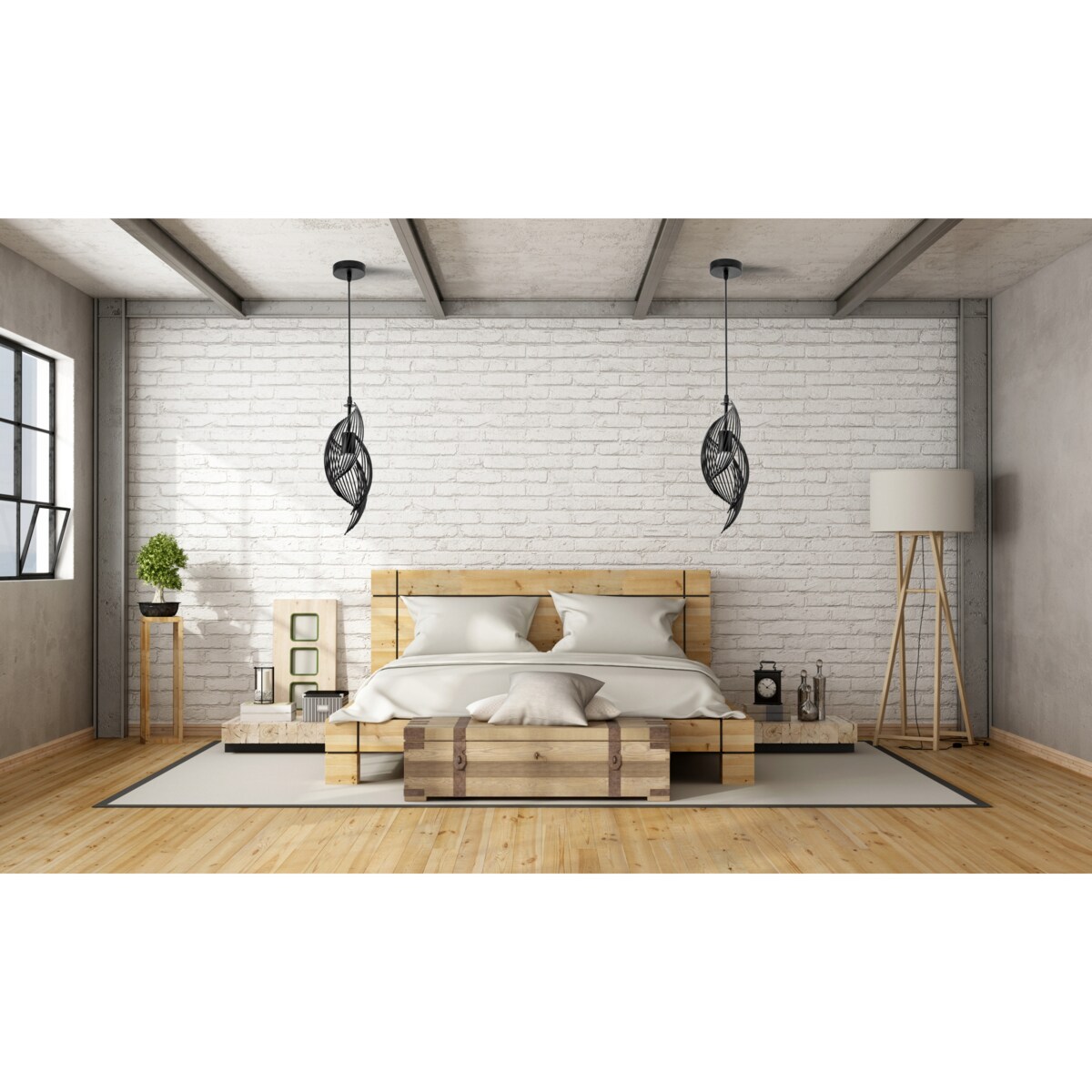 Lampa Wisząca Metalowa Industrialna Black Gold E27