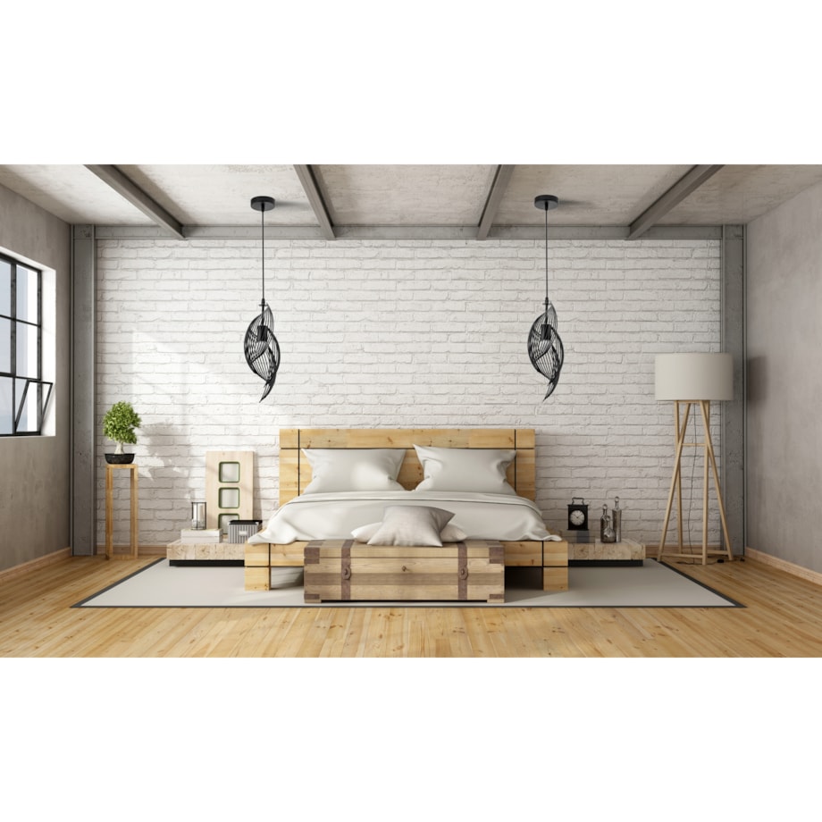 Lampa Wisząca Metalowa Industrialna Black Gold E27