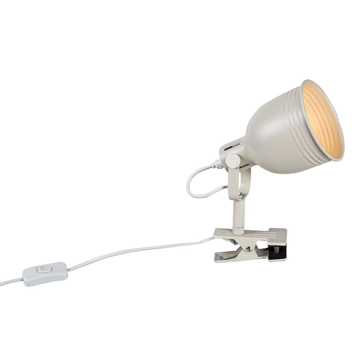 Beżowa lampka biurkowa Flint 3093 regulowana lampa na klips do biura