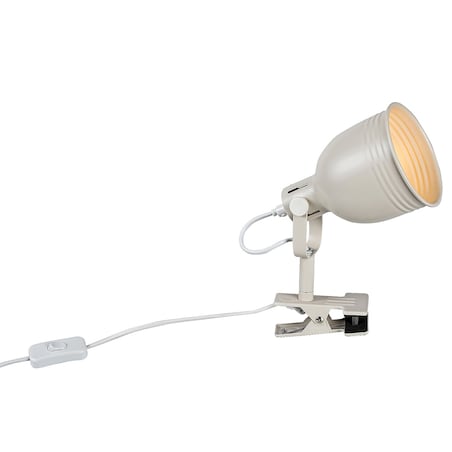 Beżowa lampka biurkowa Flint 3093 regulowana lampa na klips do biura