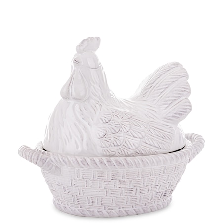 Dekoracja - figurka KOKOSZKA - II 24x27,5x16,5 cm biała