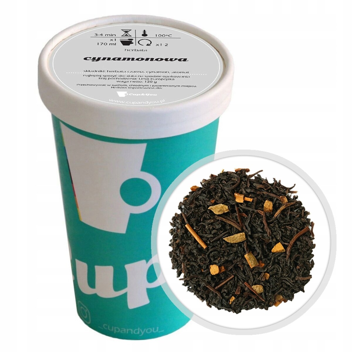 Herbata czarna CYNAMONOWA premium sypana cynamon na prezent upominek 120g - herbata liściasta sypana mieszanka napar susz