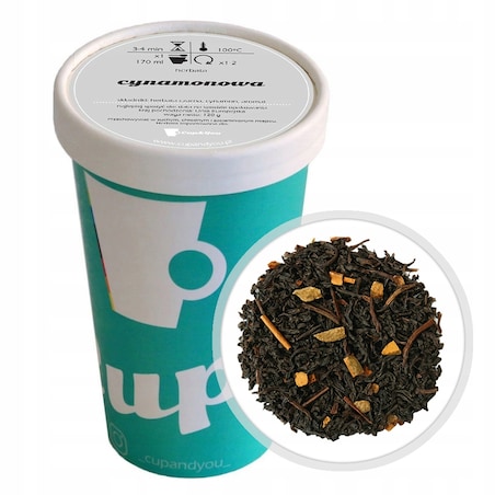 Herbata czarna CYNAMONOWA premium sypana cynamon na prezent upominek 120g - herbata liściasta sypana mieszanka napar susz
