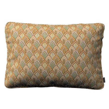 Poszewka Gabi na poduszkę prostokątna 60x40 beżowo-zielony motyw roślinny