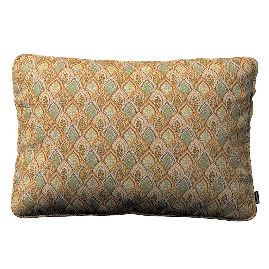 Poszewka Gabi na poduszkę prostokątna 60x40 beżowo-zielony motyw roślinny