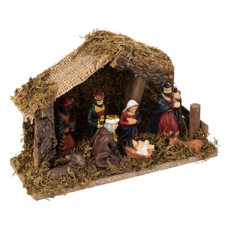 Szopka bożonarodzeniowa z oświetleniem LED, 20 x 15 cm