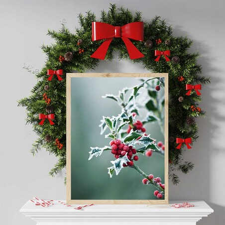 Poster Story, Plakat, Obraz - Świąteczny Ostrokrzew, wymiary 70 x 100 cm