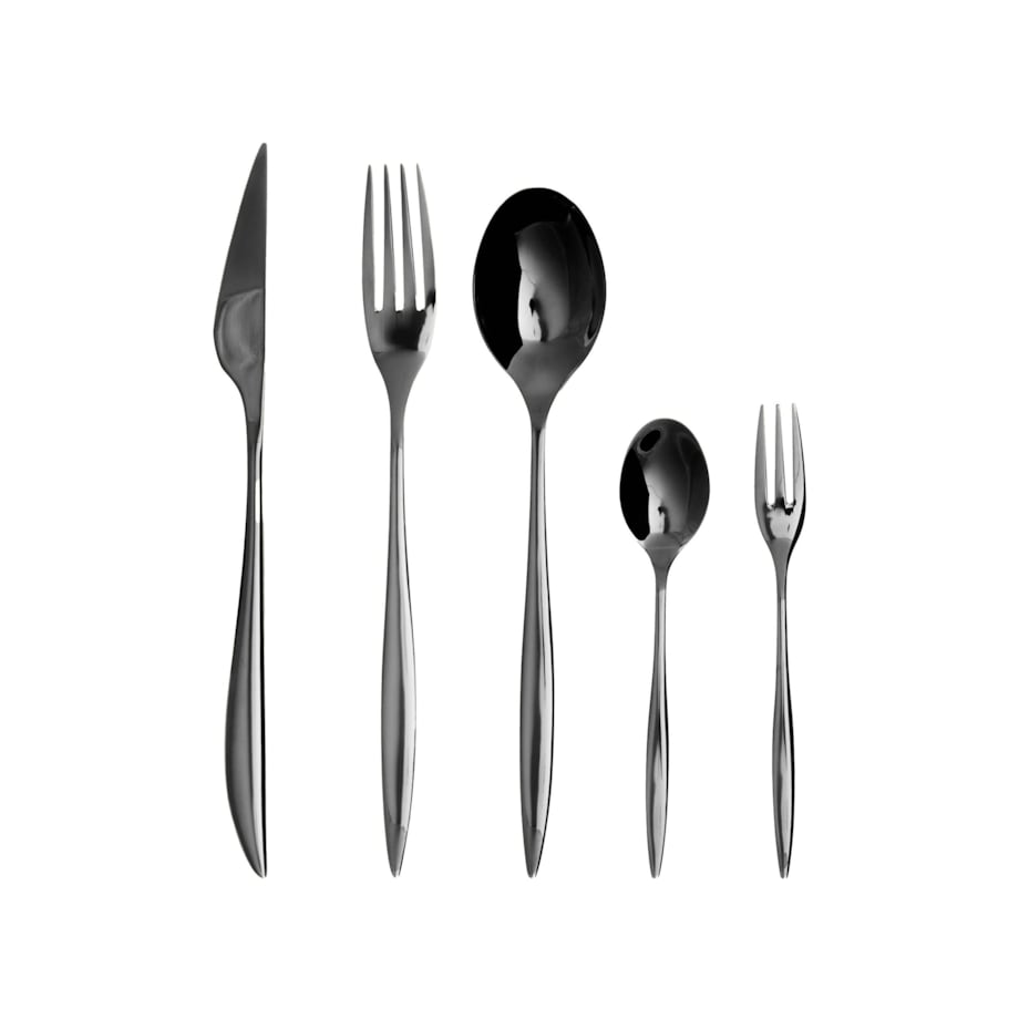 Zestaw sztućców 30 elementów FARFALLE Czarny