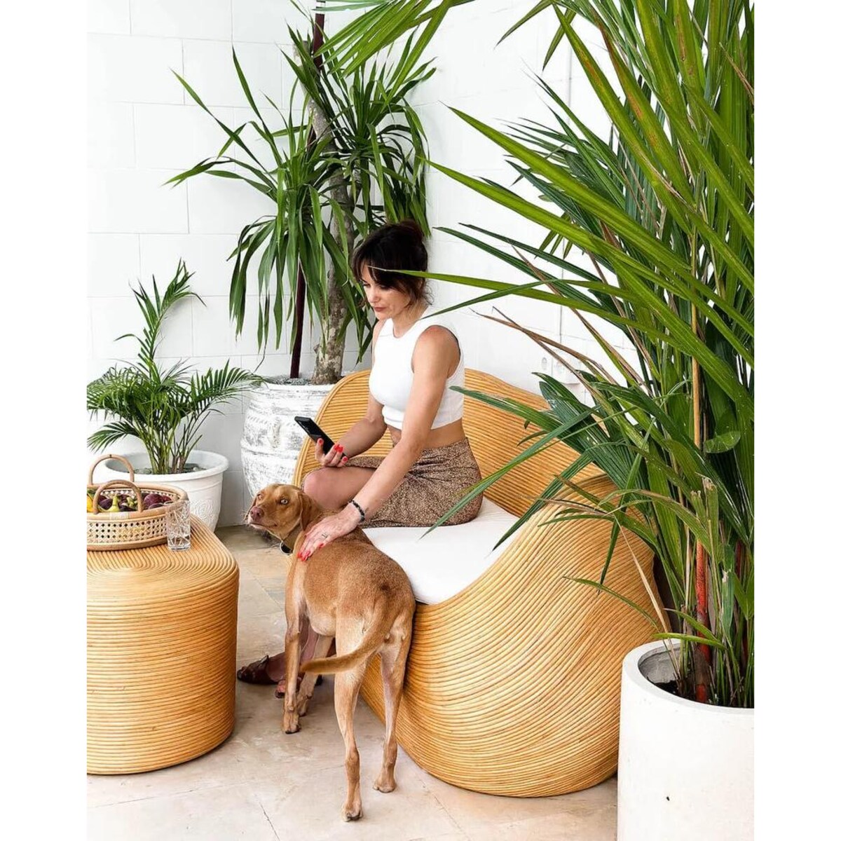 Sofa rattanowa Tegal jasna Monnarita