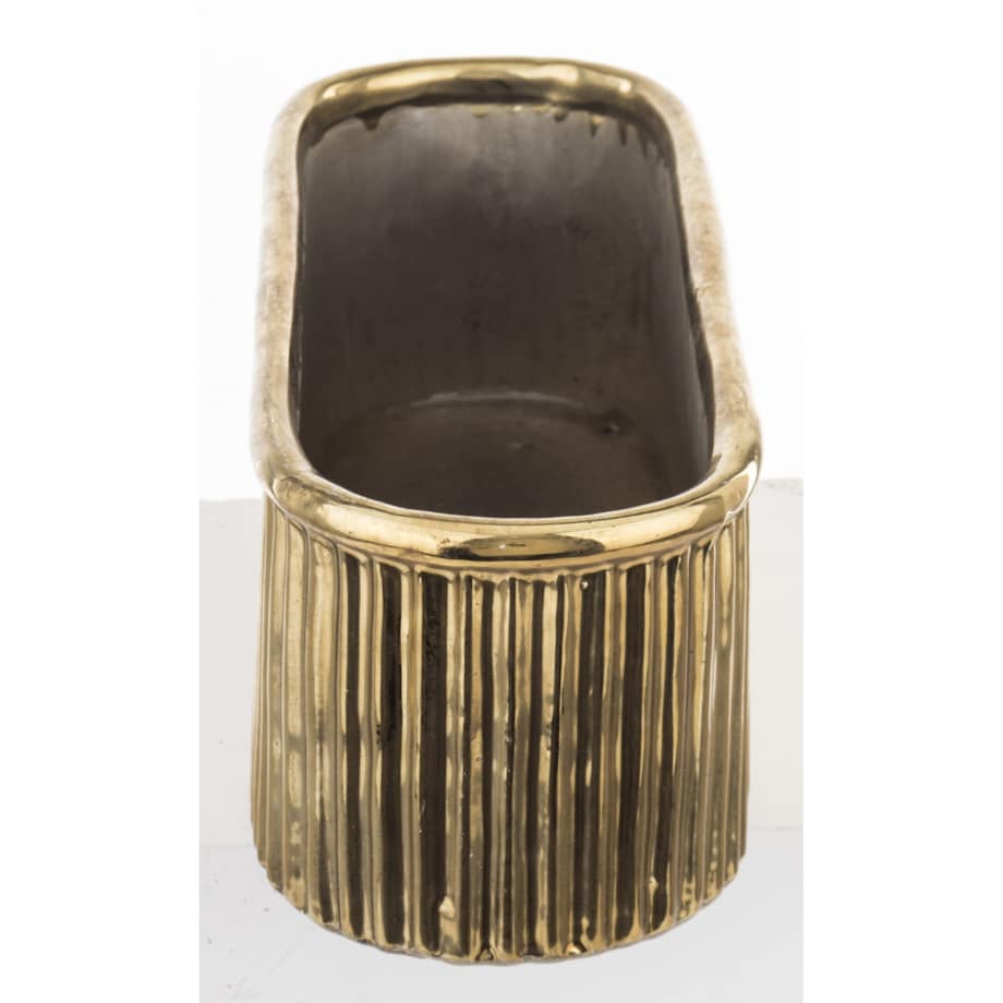 Kwietnik-osłonka 9,5x28,5x9,5 cm złota