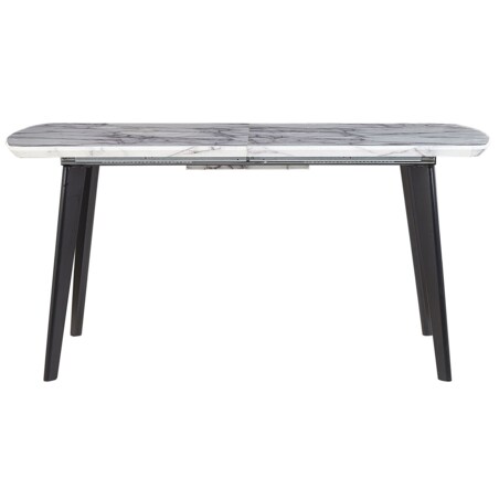 Stół do jadalni rozkładany 160/200 x 90 cm efekt marmuru z czarnym MOSBY