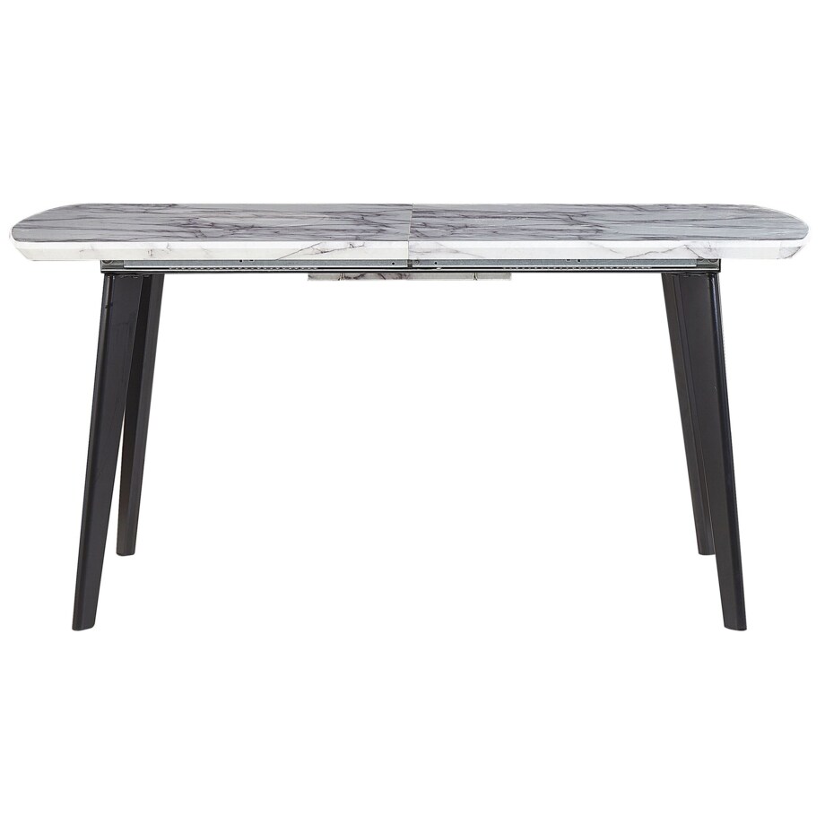 Stół do jadalni rozkładany 160/200 x 90 cm efekt marmuru z czarnym MOSBY