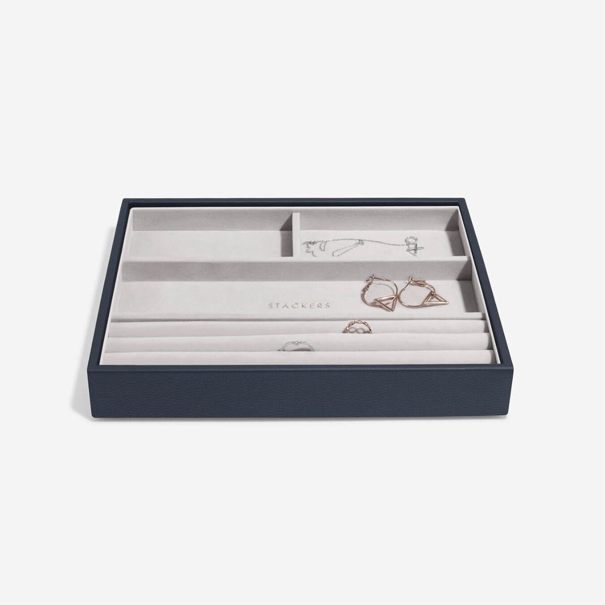 Szkatułka na biżuterię Stackers Pebble pięcioelementowa classic granatowa