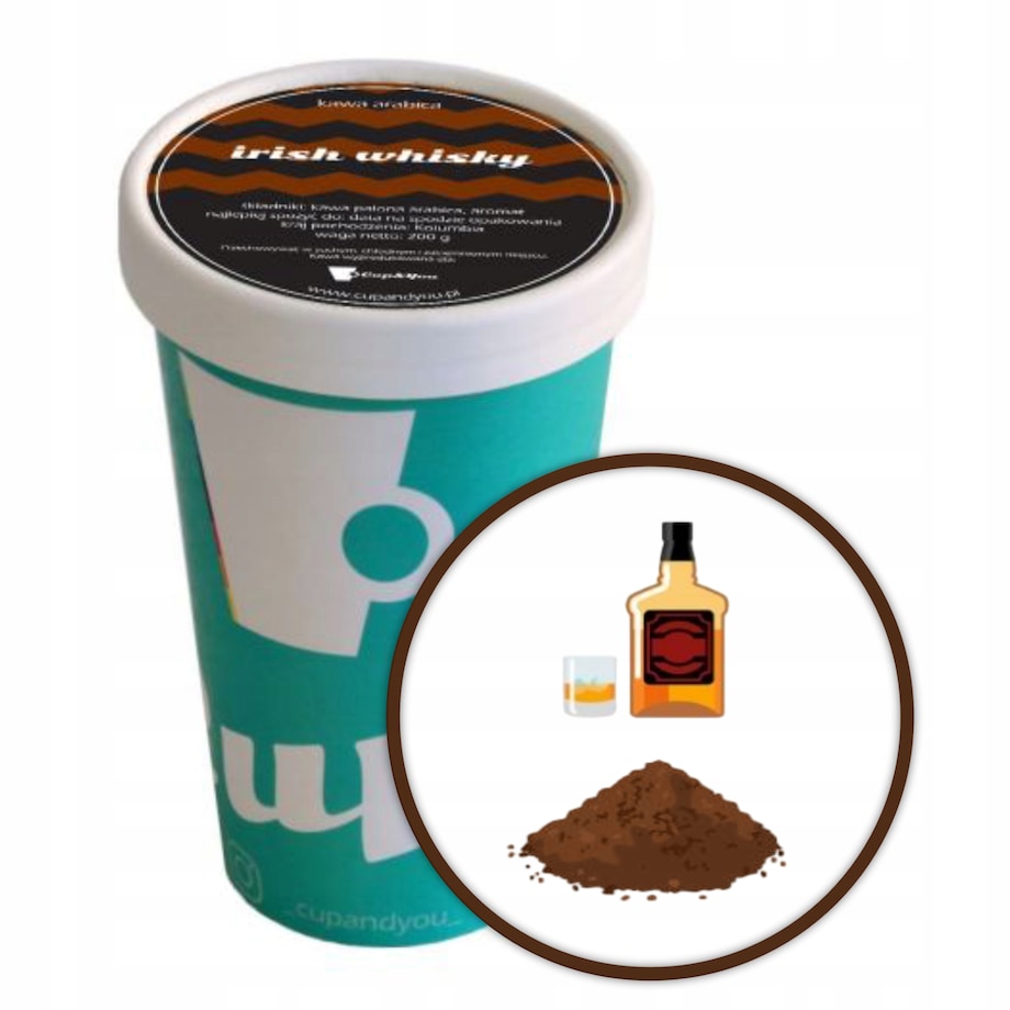 Kawa aromatyzowana o smaku IRISH WHISKY mielona 200g ARABICA PREMIUM - kawa smakowa deserowa