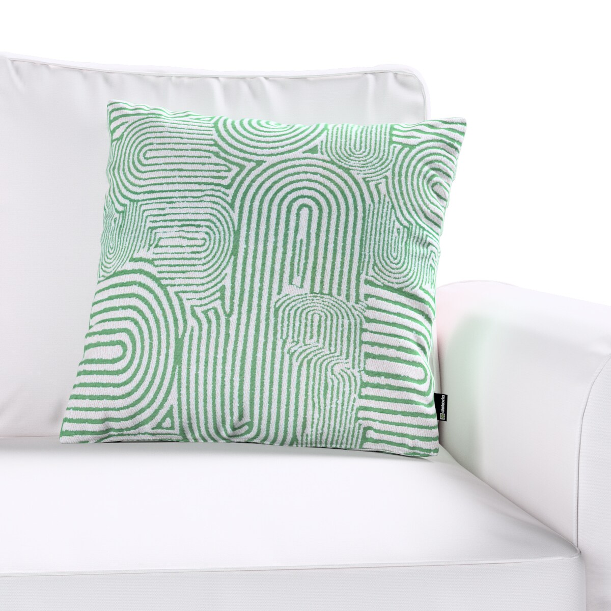 Poszewka Wera na poduszkę 45x45 miętowe łuki na kremowym tle