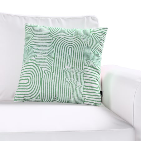 Poszewka Wera na poduszkę 45x45 miętowe łuki na kremowym tle