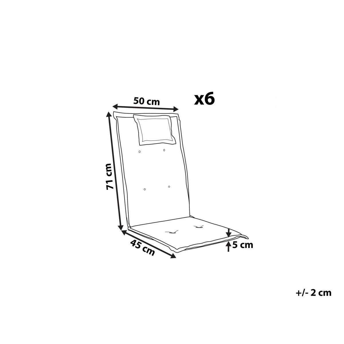 Zestaw 6 poduszek na krzesła ogrodowe kremowy TOSCANA/JAVA