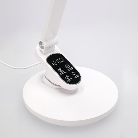 Lampka Biurkowa Szkolna Na Biurko Stołowa Led Trzy Barwy Do Pracy Z Zegarem