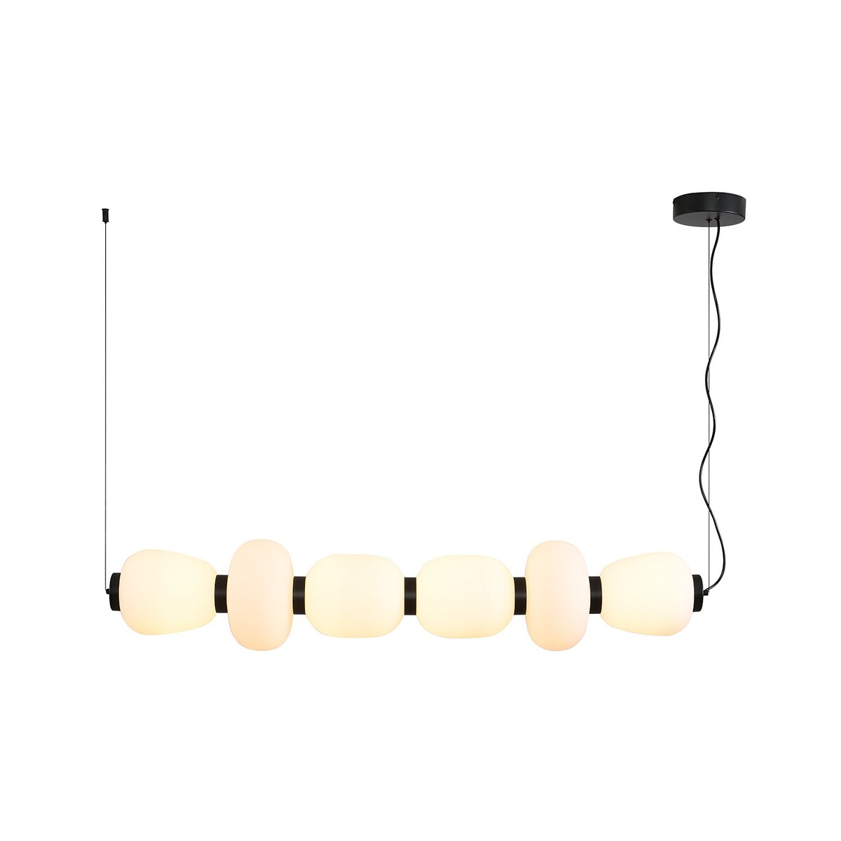 Lampa wisząca BRILLA-6 LED biało-czarna 125 cm