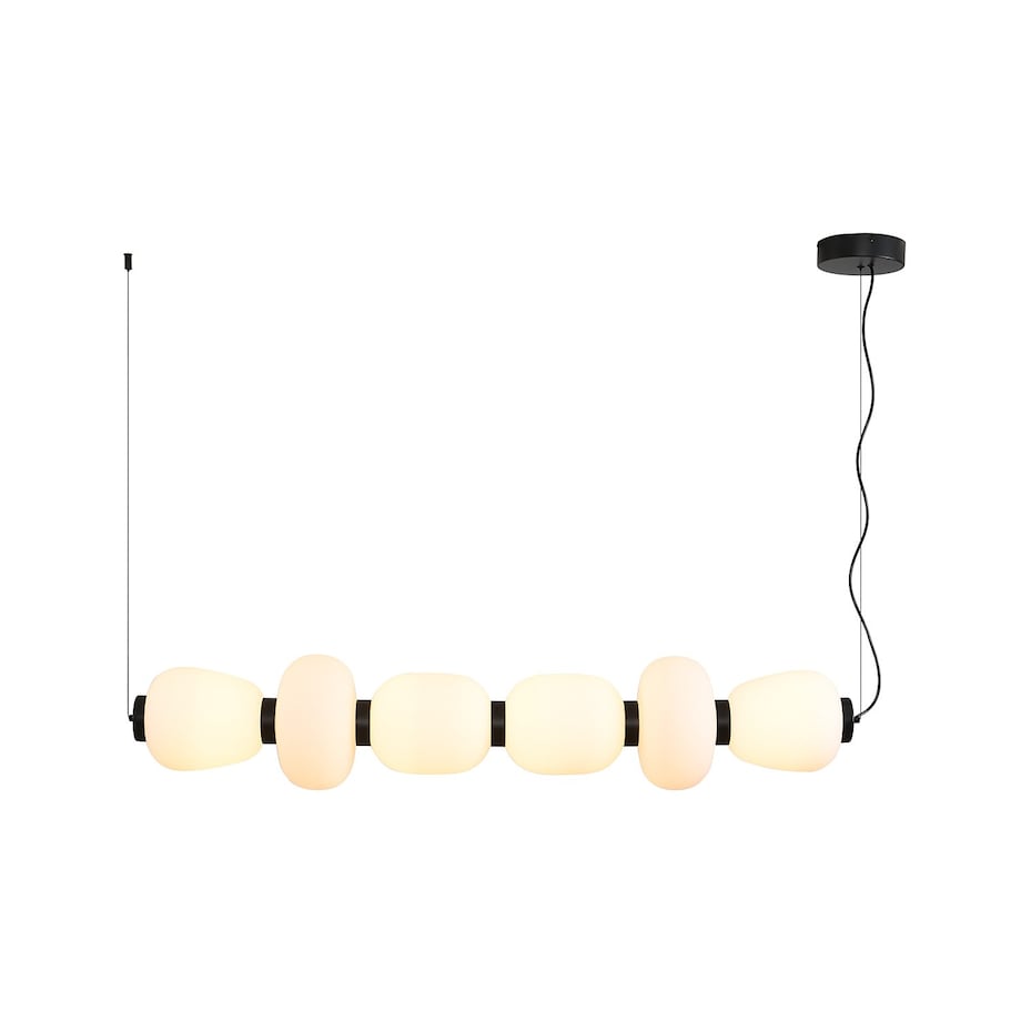 Lampa wisząca BRILLA-6 LED biało-czarna 125 cm