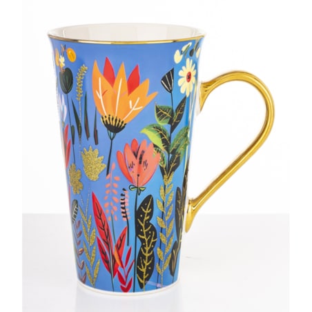 Kubek porcelanowy 700 ml BLUMEN 17x15x10 cm niebieski