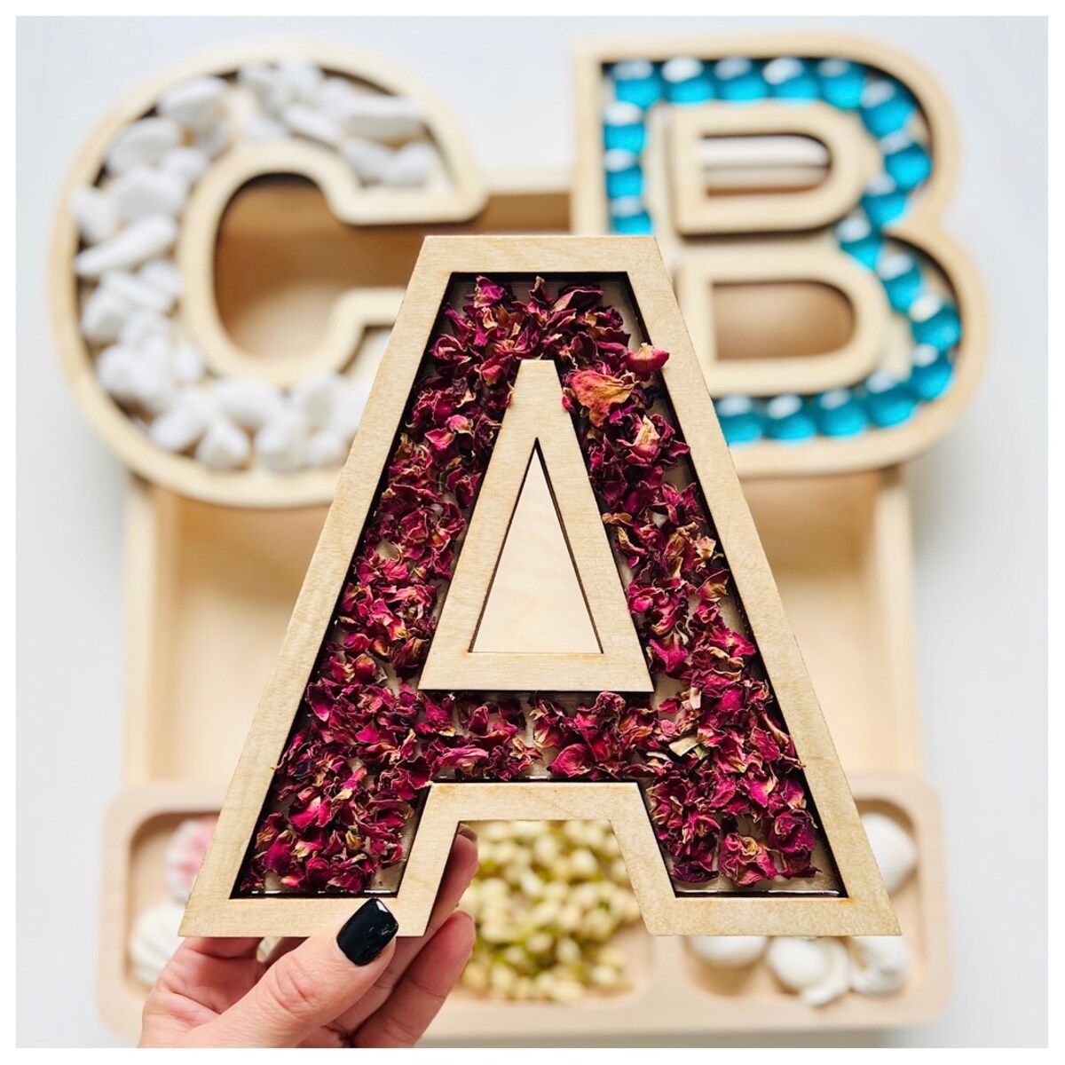 Zestaw zmywalnych wysypywanek ALFABET