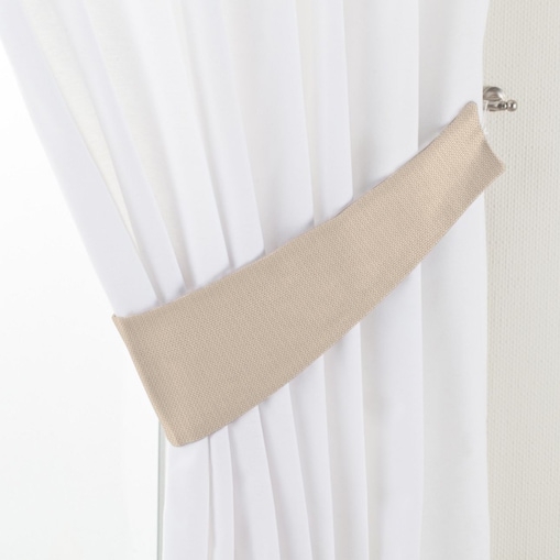 Podwiązka Victoria, ecru o wyraźnej strukturze, 12 x 70 cm, Blackout Semi (Dimout)