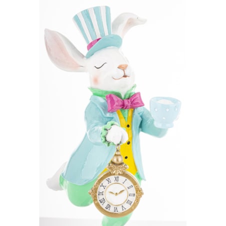 Dekoracja - królik z filiżanką i zegarem 31x11,5x21 cm CIRCUS-2