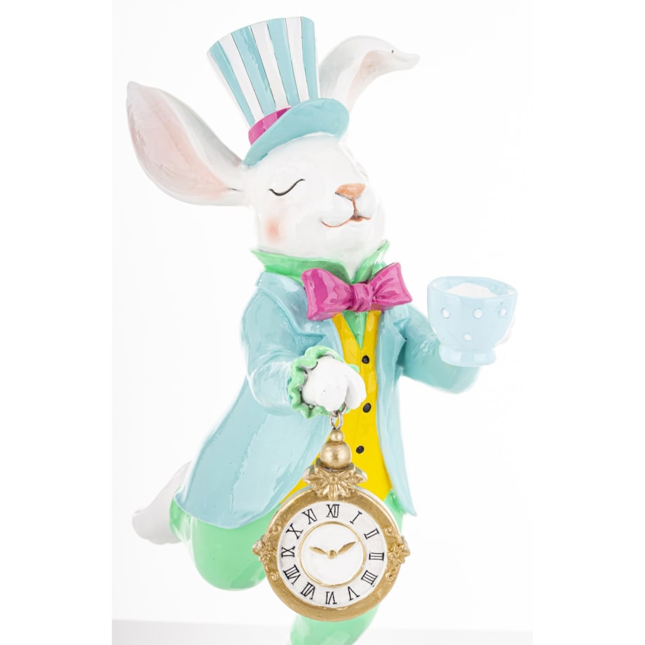Dekoracja - królik z filiżanką i zegarem 31x11,5x21 cm CIRCUS-2