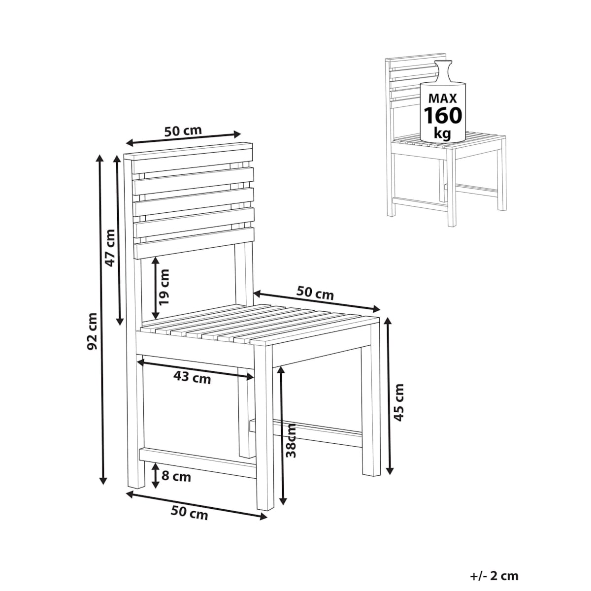Moduł 1-osobowy drewno akacjowe TREIA