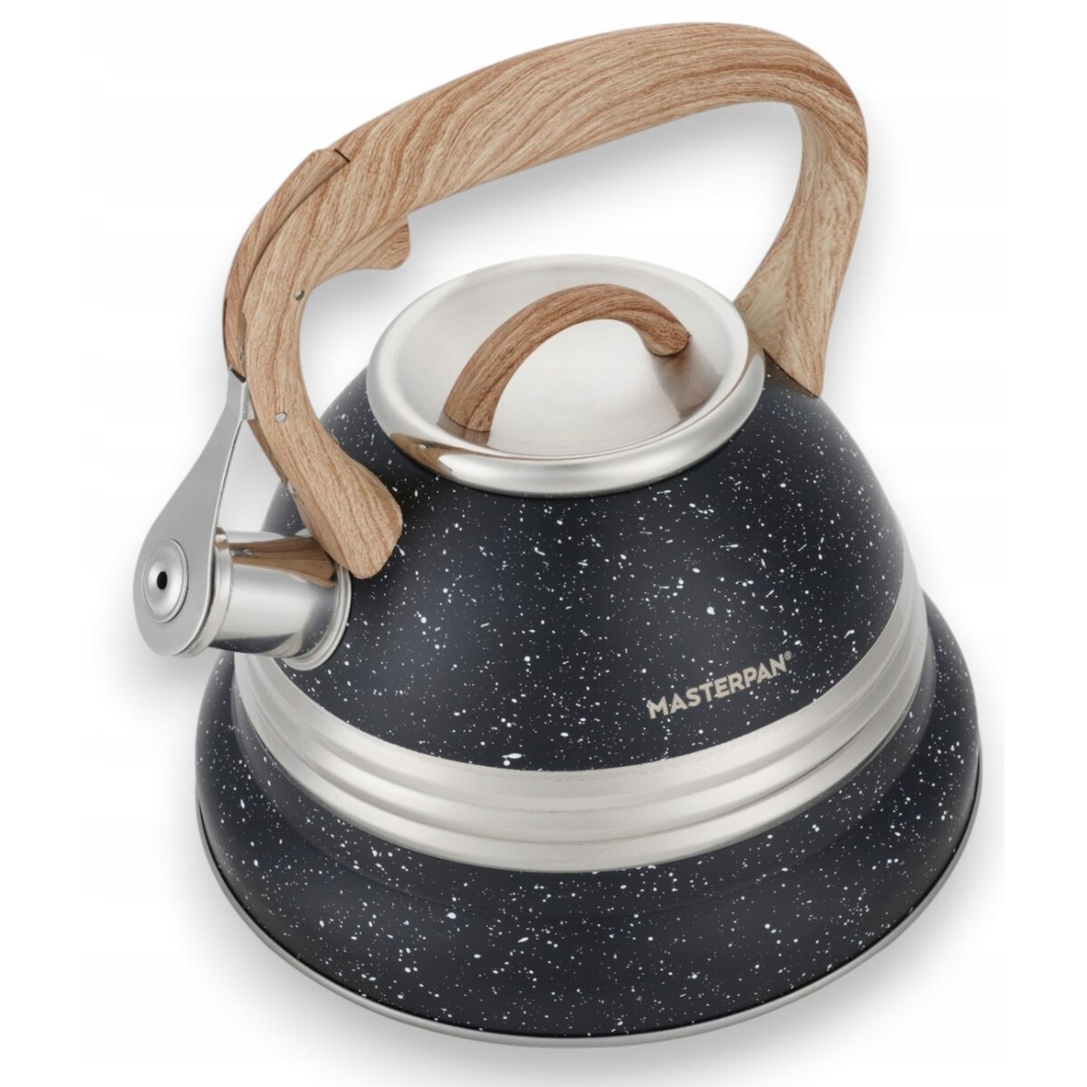 Duży Czarny Marmurkowy Czajnik Z Gwizdkiem Stalowy 3L Na Indukcję Gaz