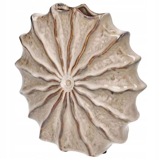 WAZON CERAMICZNY 22cm BEŻOWY NA KWIATY GAŁĄZKI BUKIET DO SALONU DOMU