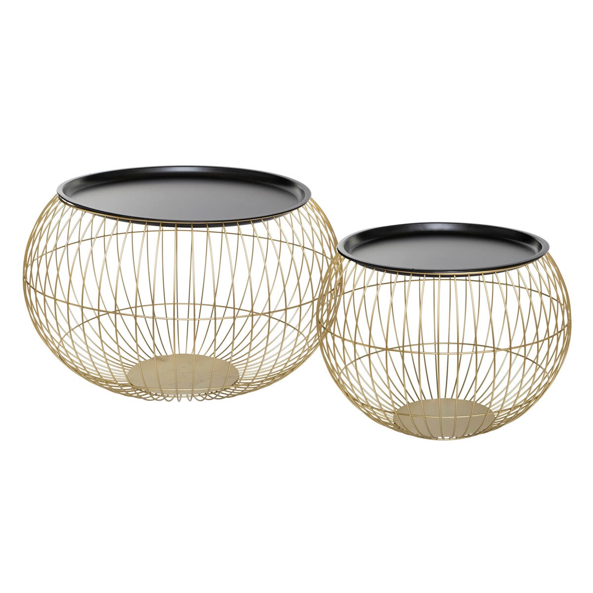 Stoliki kawowe okrągłe ALYA, metalowe, 2 sztuki