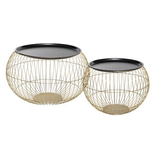 Stoliki kawowe okrągłe ALYA, metalowe, 2 sztuki